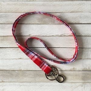 Red and Blue Plaid Lanyard